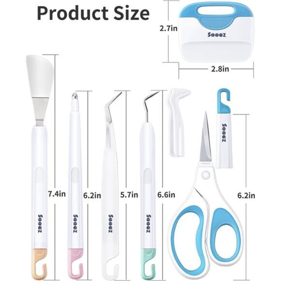Tools for Vinyl, 6PCS Basic Tools Set fits Cricut,Precision Craft Vinyl Tool Kit - Picture 6 of 8